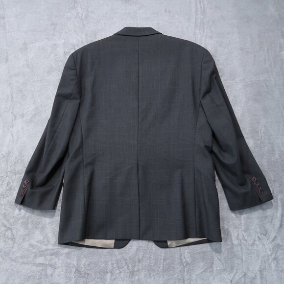 Chaps Ralph Lauren Blazer Mens 42S Gray Plaid 100% Wool Sports Coat Business - Picture 2 of 16
